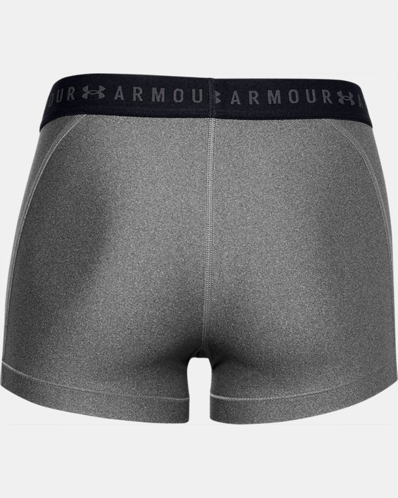 Women's HeatGear® Armour Shorty Shorts, Gray, pdpMainDesktop image number 2